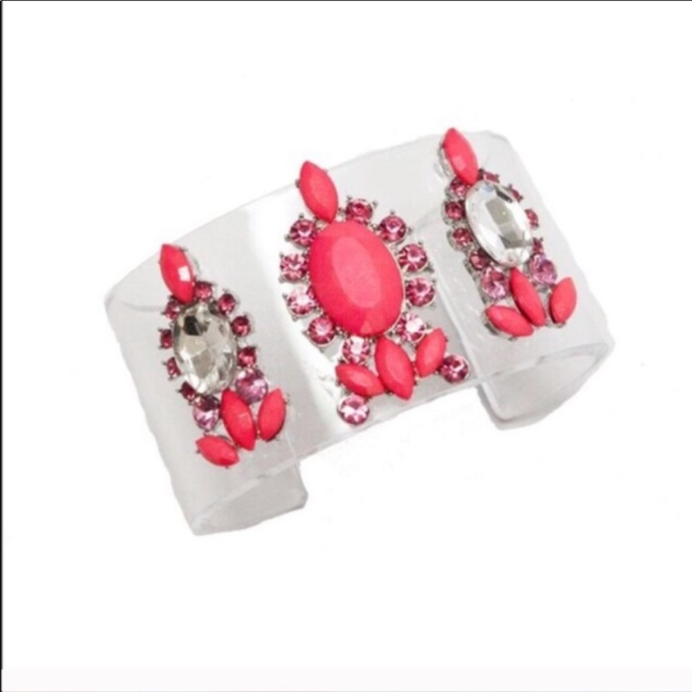 Crystal and lucite bracelet